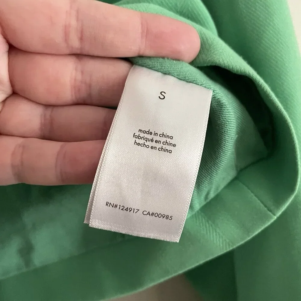 WeWoreWhat Danielle Bernstein S Green Stretch Herringbone Twill Cropped Blazer - Picture 10 of 13